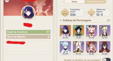 Conta Genshin impact AR57 - 10 Personagens 5* + 3 armas 5*
