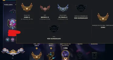 prata, 6 Skins, Upada na Mão, 10K Ea, Ouro Flex, Lol Lvl 36