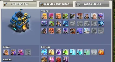Clash of clans CV12 5⭐ + BC 9 + skins e itens