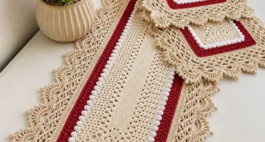 🌸 Jogo de Crochê Artesanal – Delicadeza e Elegância para su