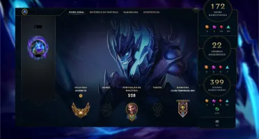 Conta de LoL, 172 skins, icones e mais