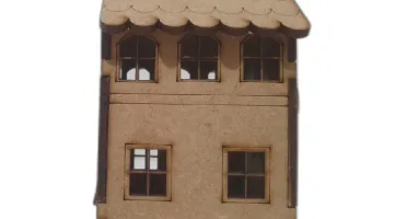 Mini Casinha MDF, sobrado com relogio 11x08 - mod 03