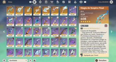 Conta Genshin Impact com 16 5* e vários 4* com constelações