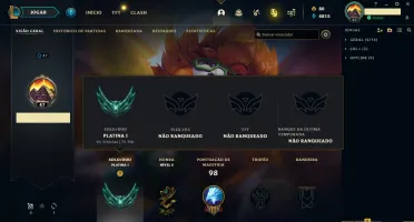 CONTA LEAGUE OF LEGENDS WIN RATE 70%