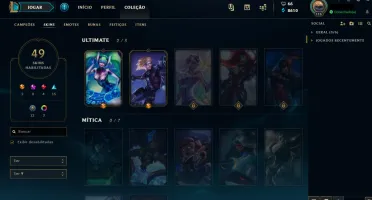 Conta LoL Plat III 49 Skins 115 Champs +72 Icones