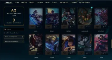 Ouro 4 com 75 Champs e 5 Skins