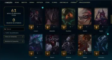 Ouro 4 com 75 Champs e 5 Skins