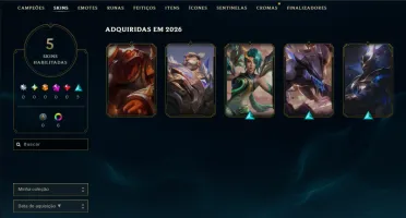 Ouro 4 com 75 Champs e 5 Skins