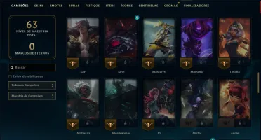 Ouro 4 com 75 Champs e 5 Skins