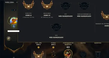 Ouro 4 com 75 Champs e 5 Skins