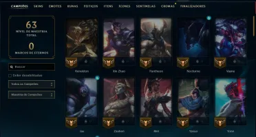 Ouro 4 com 75 Champs e 5 Skins