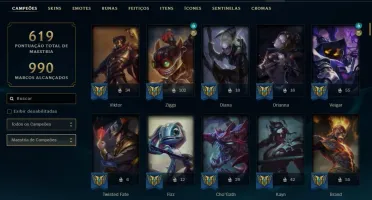 CONTA LEAGUE OF LEGENDS 12 ANOS - 282 SKINS - TODOS CAMPEÕES