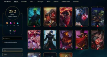 CONTA LEAGUE OF LEGENDS 12 ANOS - 282 SKINS - TODOS CAMPEÕES