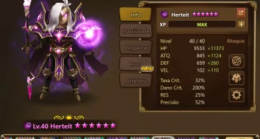 Summoners War - 2LD Eludia e Herteit + 65 5* - PVE safe