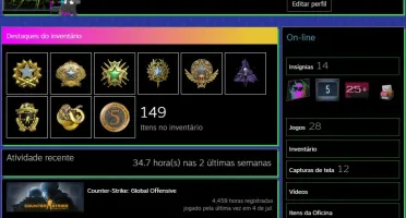 conta global 1028 wins com 9 medalhas, 4,459 horas de jogo