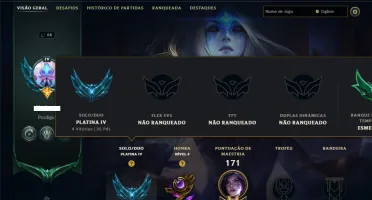 Platina 4 com 70 Champs e 8 Skins