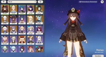 CONTA GENSHIN HUTAO COM HOMA AR56 7 ARMAS 5* BAAL E +