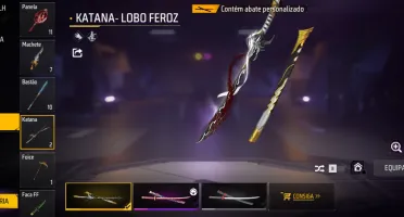 Conta Free Fire com várias roupas e itens