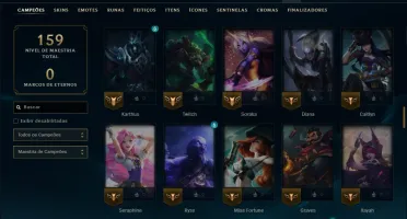 Mestre com 110 Champs e 11 Skins ( 187 PDL )