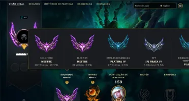 Mestre com 110 Champs e 11 Skins ( 187 PDL )