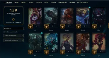 Mestre com 110 Champs e 11 Skins ( 187 PDL )