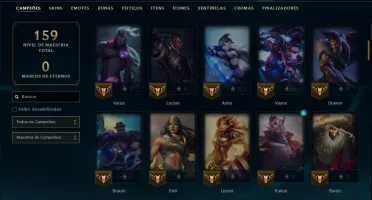 Mestre com 110 Champs e 11 Skins ( 187 PDL )