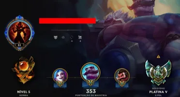 Conta platina 5 com 145 skins sem borda.