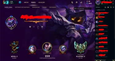 Conta Platina V - Level 60 - Skin Lux Elementalista