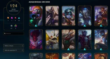 conta lol lvl 174, 142 champs e 124 skins gold 2