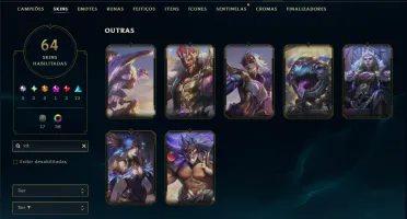 Mestre com TODOS os Champs e 64 Skins ( 208 PDL )
