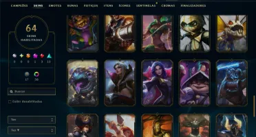 Mestre com TODOS os Champs e 64 Skins ( 208 PDL )