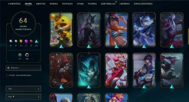 Mestre com TODOS os Champs e 64 Skins ( 208 PDL )