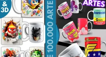 Pack Sublimação Para Canecas + De 100.000 + Divertidamente 2