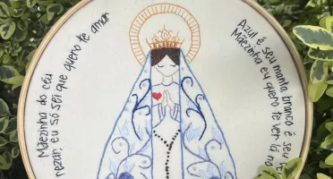 Mãezinha do Céu- bordado em bastidor