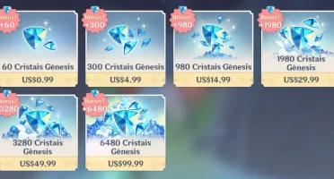 Conta genshin - Diluc + Zhongli + Espada celestial