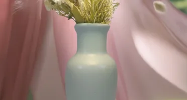 Vaso alto Elegance em cerâmica Azul Novo