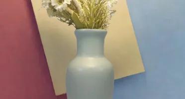Vaso alto Elegance em cerâmica Azul Novo