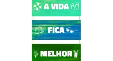 Placas MDF A Vida Fica Melhor na Piscina - 4 Peças