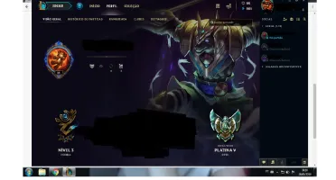 Conta lol platina 5, com 5 skins