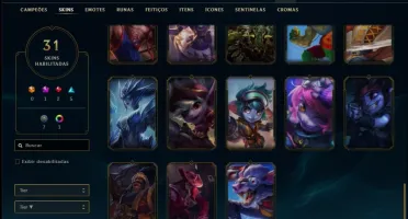 Conta ouro 2 com 42 champs e 31 skins