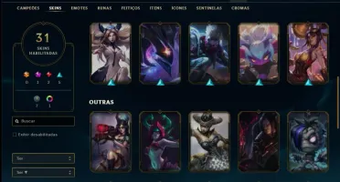 Conta ouro 2 com 42 champs e 31 skins