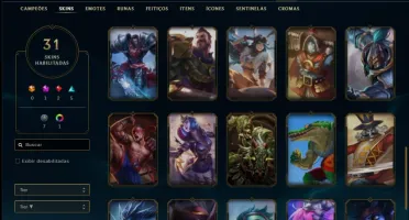 Conta ouro 2 com 42 champs e 31 skins