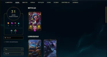 Conta ouro 2 com 42 champs e 31 skins