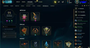 Conta no LOL lvl170 todos os champs! Mais de 140 skins
