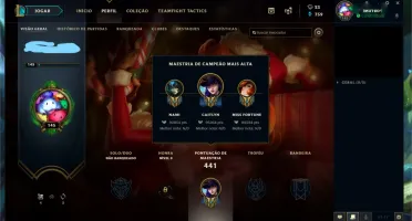 Conta LOL com muitos champs!