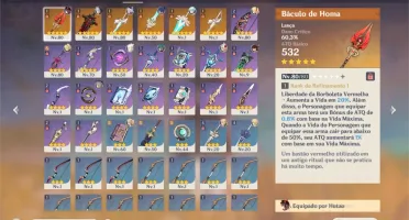 CONTA GENSHIN / HUTAO + HOMA + QIQI + JEAN & 6 ARMAS 5*!