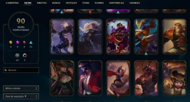 CONTA LEAGUE OF LEGENDS COM MUITAS SKINS