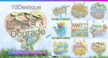 São 10 pacotes com artes para corte (CNC, Silloute etc)