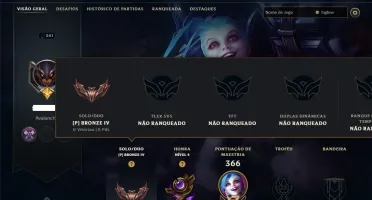 Bronze 4 com 120 Champs e 77 Skins ( ADC / SUP / MID )