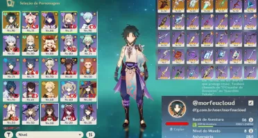 CONTA XIAO + JADE, RAIDEN, KLEE, JEAN E MONA C2 ++ / AR56